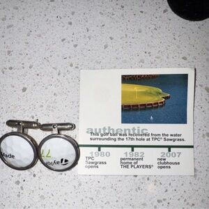 Golf Ball Cufflinks with TPC Sawgrass Card